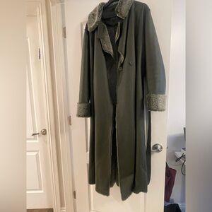 Women's Green Shearling Coat